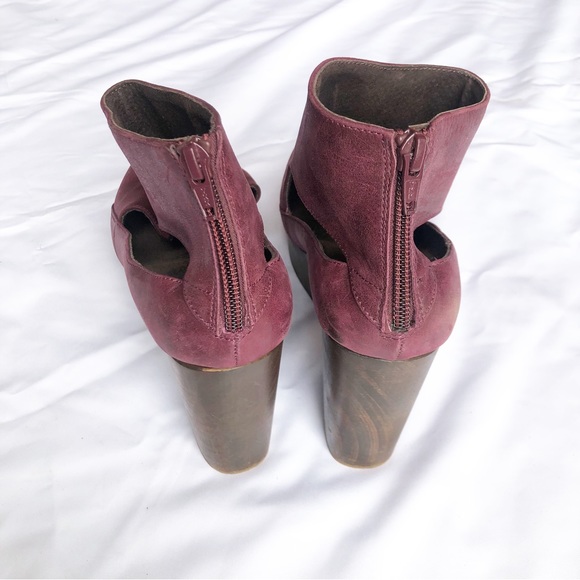 Free People Wine Rear Zip Platform Clog Size 8 - Picture 11 of 15